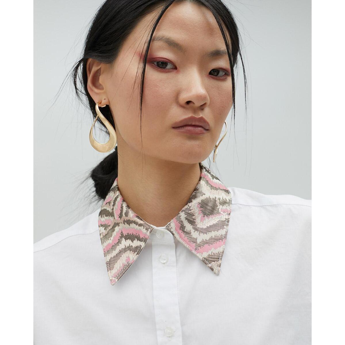 Camicia con Dettagli in Tessuto Jacquard