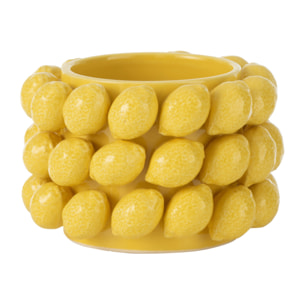 J-Line cache-pot Citrons - céramique - jaune - small -  Ø 15.5 cm