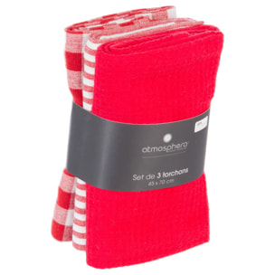 Lot de 3 torchons en coton 45x70
