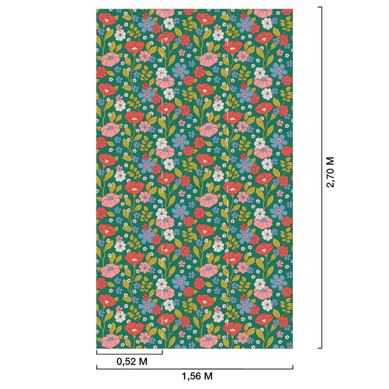 Papier peint panoramique Elise eglantine  Intissé