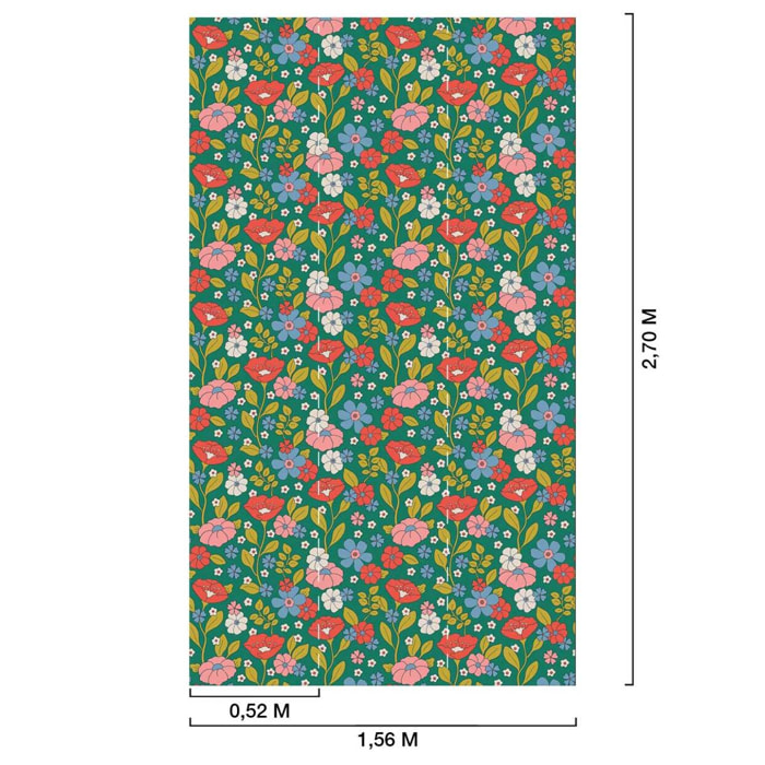 Papier peint panoramique Elise eglantine  Intissé