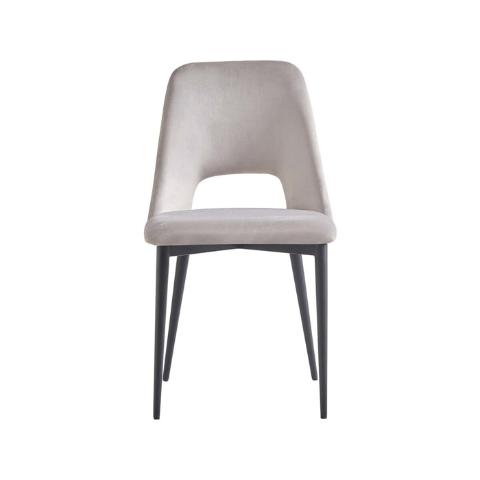 Lot de 2 Chaises en velours "Fedora" - Bleu foncé