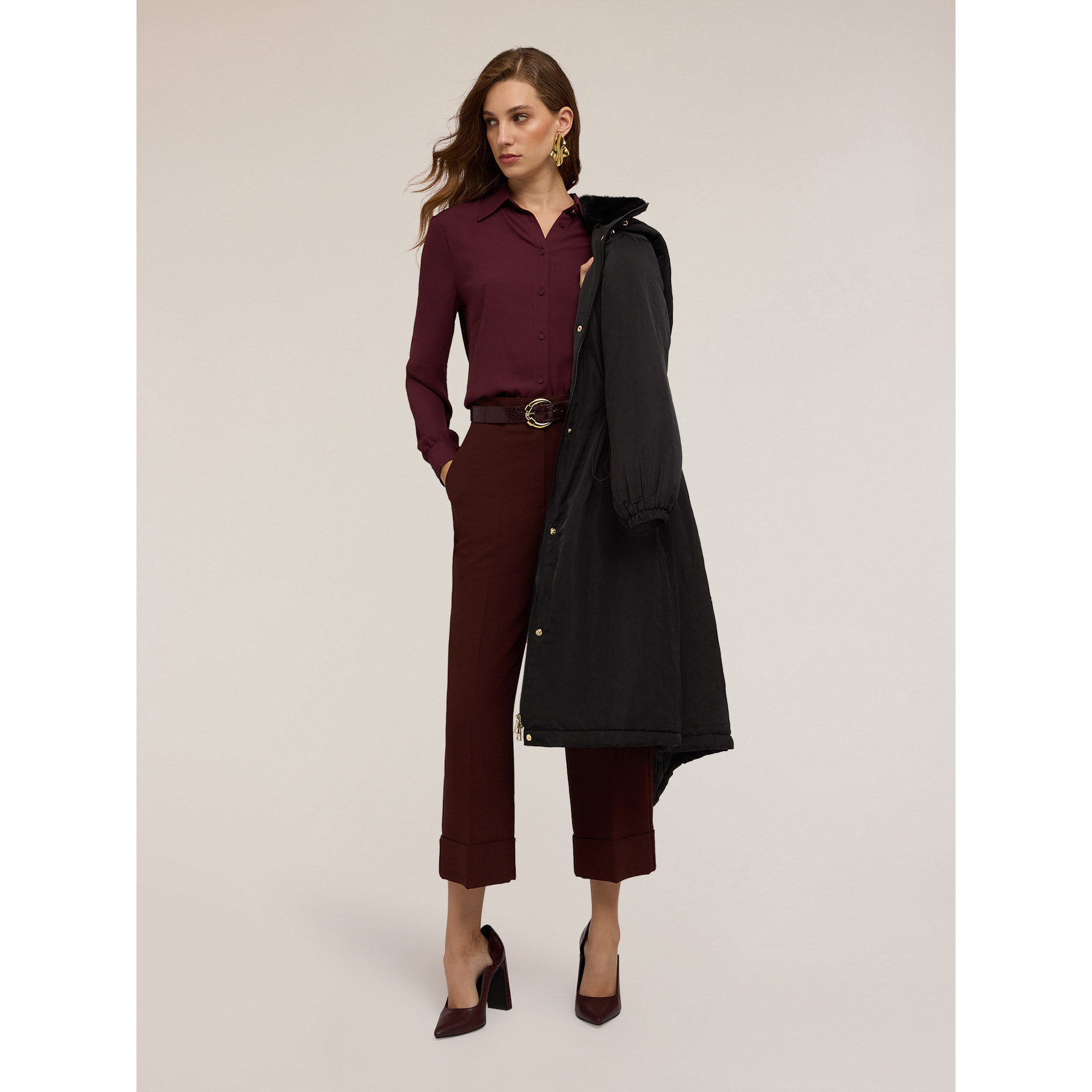 Motivi - Camicia satin - Bordeaux