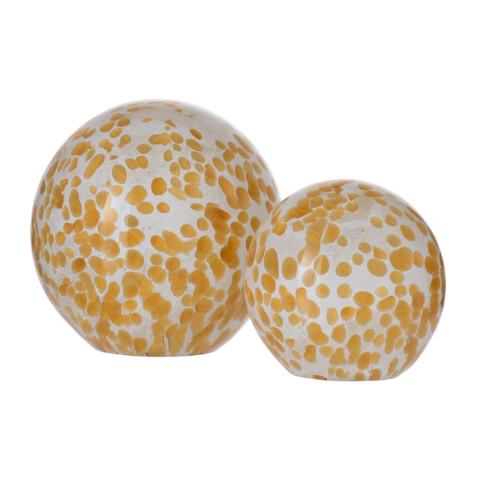 J-Line presse-papier Pois - verre - jaune - large