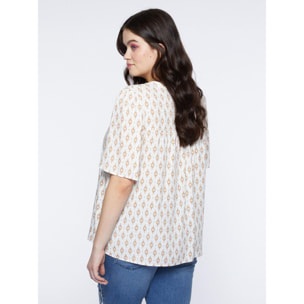 Fiorella Rubino - Camisa con estampado étnico - Blanco