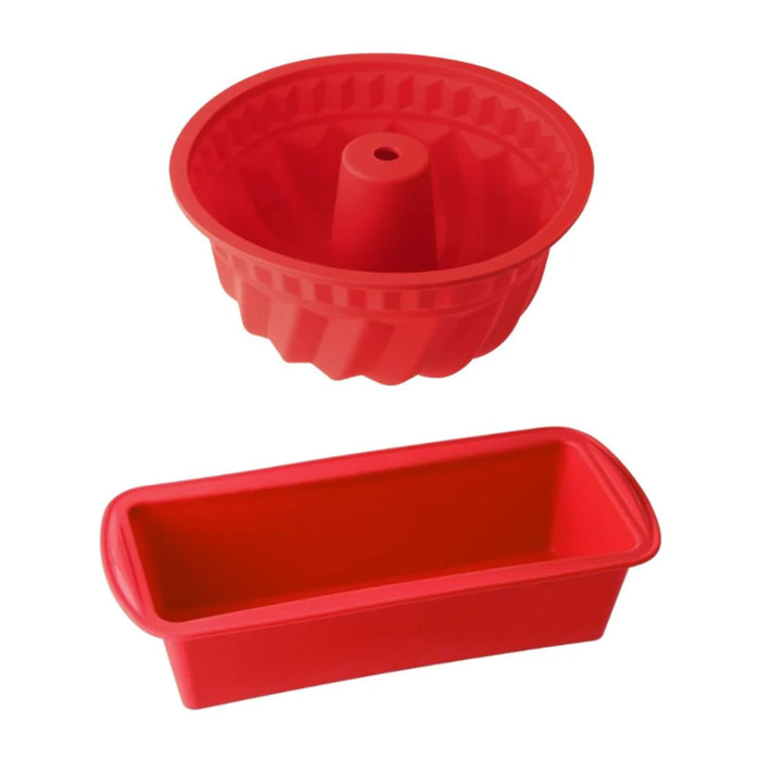 Moule à kougelhopf et moule à cakes en silicone rouge Dr. Oetker Flexxibel Love