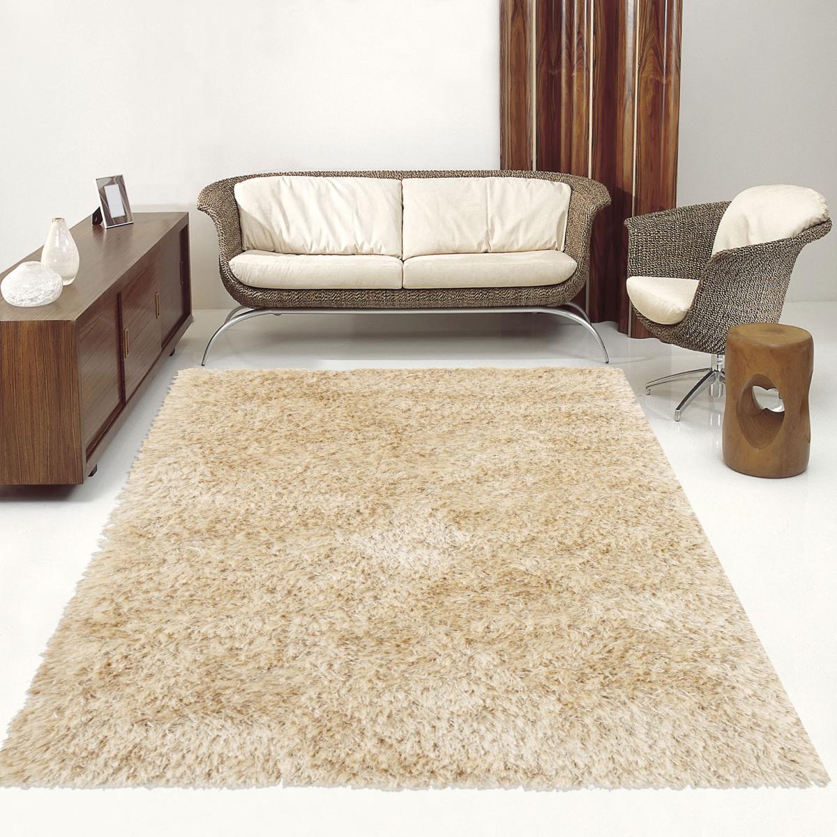 Tapis shaggy fait main motif uni HAGO