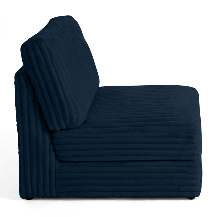 Jasper - module d'assise - en fausse fourrure côtelée - Bleu