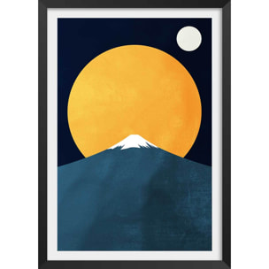 Affiche ""Himalaya by night"" Affiche + cadre en bois - Noir