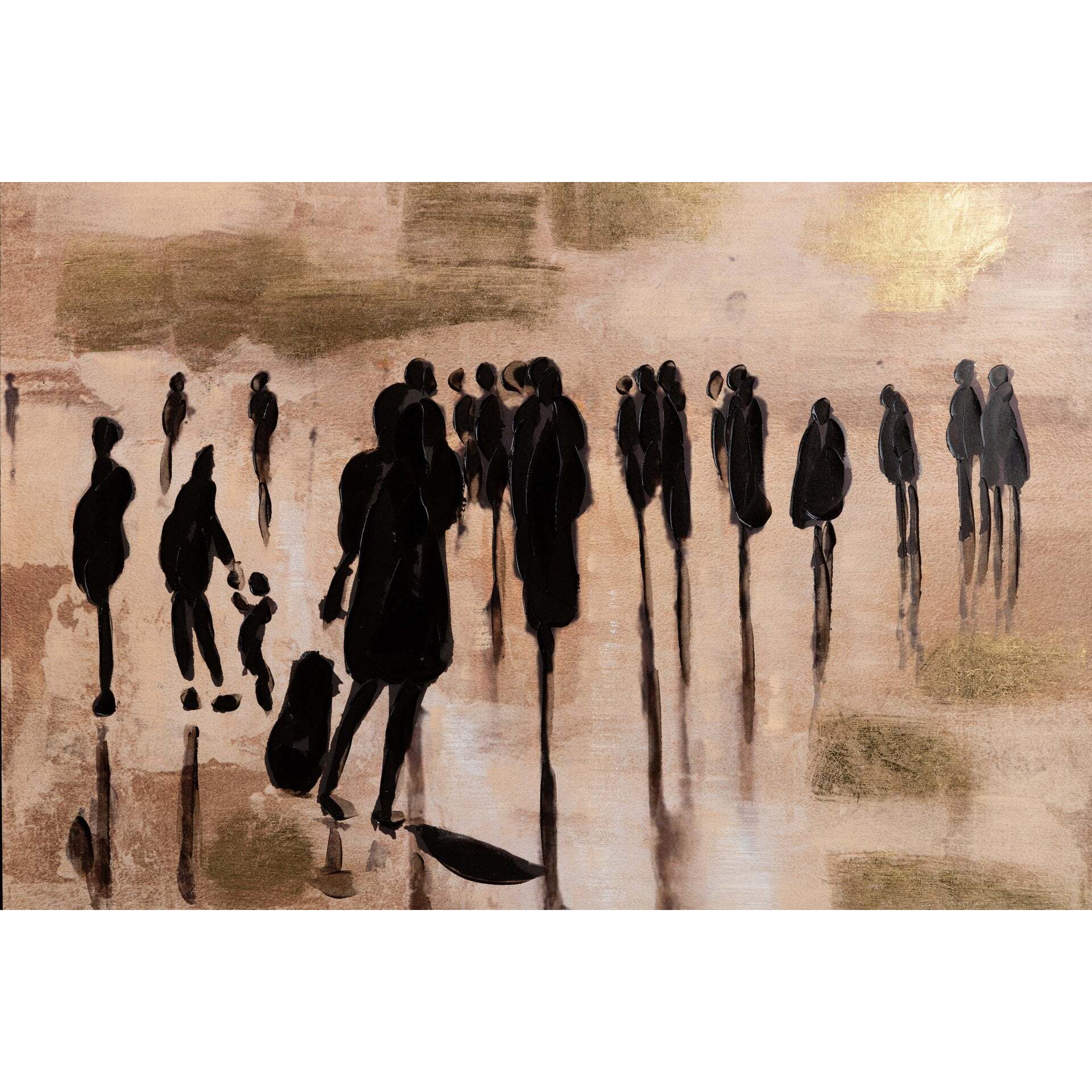 Set 2 Cuadros Boulevard Marco Negro 100x3,5x100 Cm