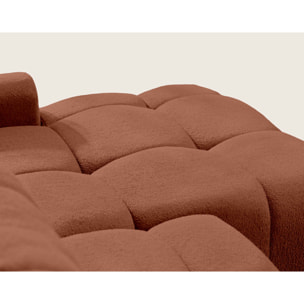 Yulin - Canapé d'angle droit 4 places convertible avec coffre en tissu bouclette - Rouille