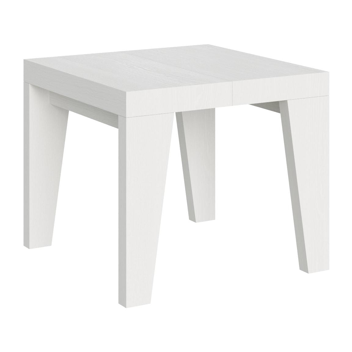 Mesa extensible 90x90/246 cm Naxy Fresno Blanco