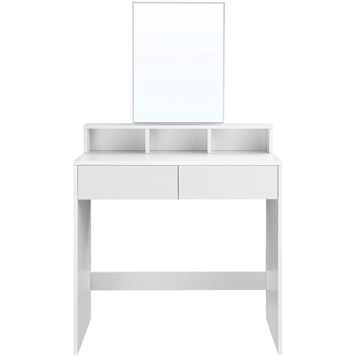 Tavolo da trucco bianco in stile scandinavo con specchio