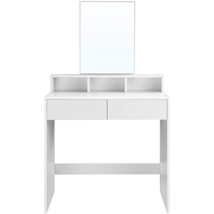 Tavolo da trucco bianco in stile scandinavo con specchio