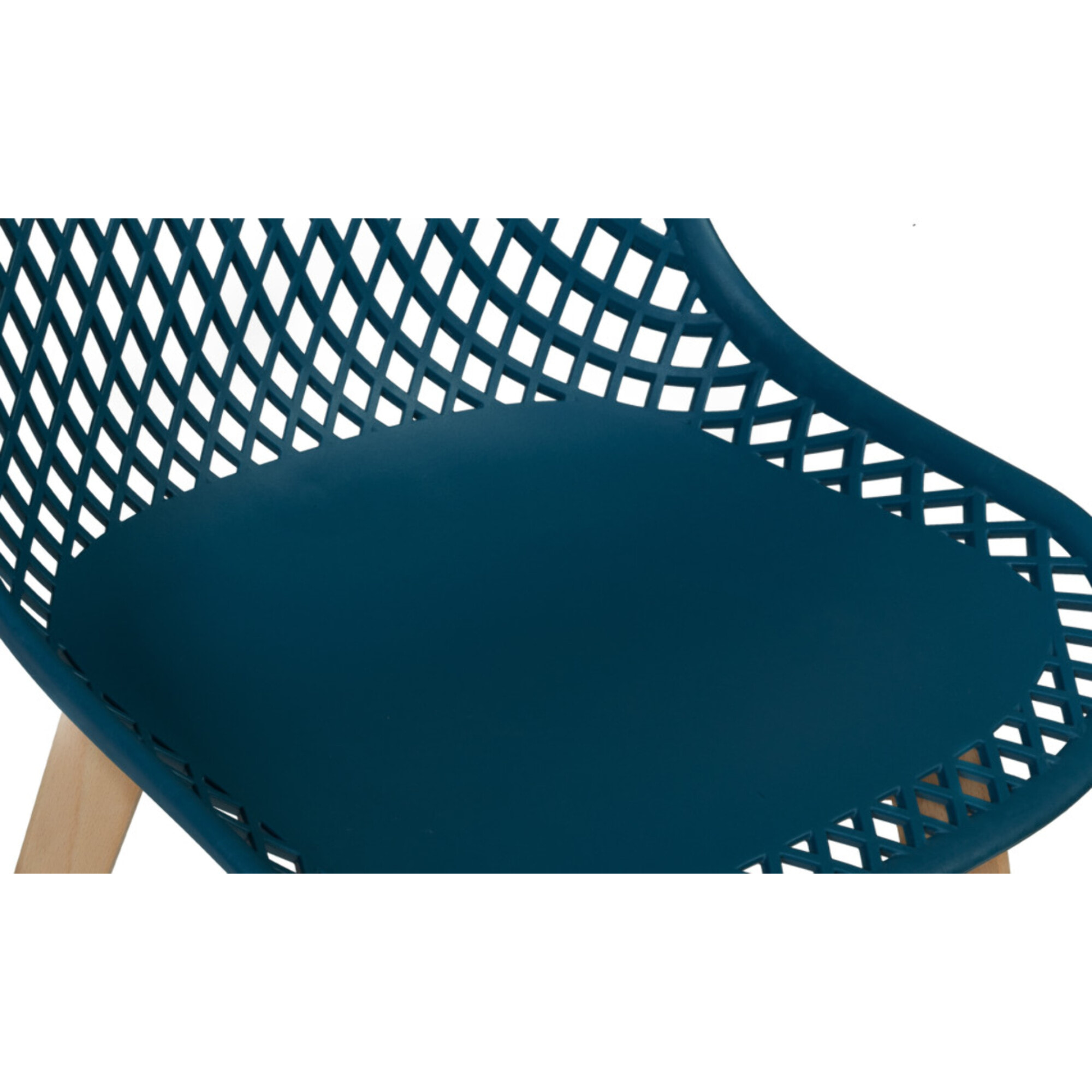 Chaises Maëlle assise ajourée et pieds bois - Mix color - blanc, gris clair, bleu