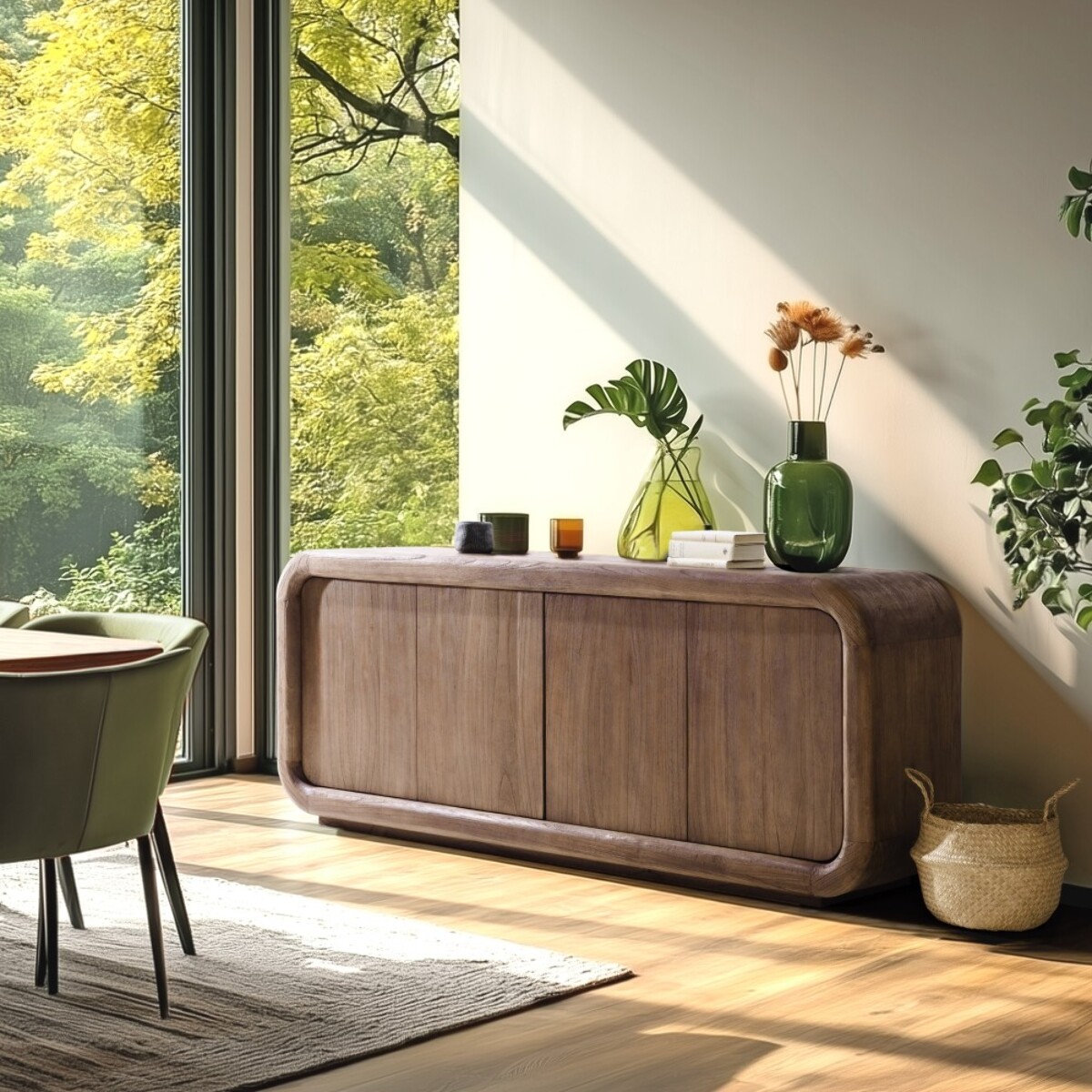 ROMY - Buffet 4 portes en bois de mindi