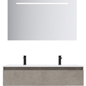 Ensemble double vasque 1 tiroir + miroir - HUDSON