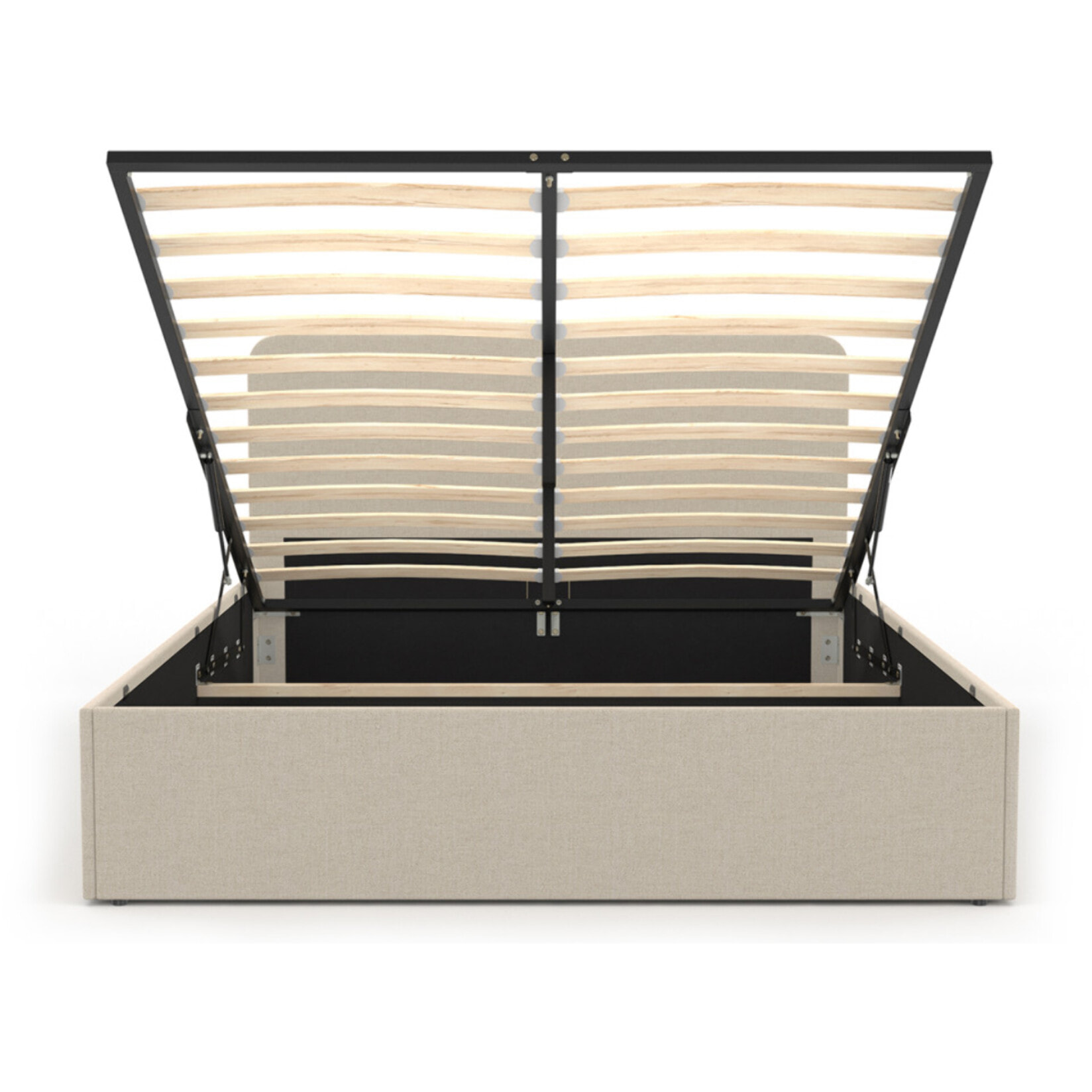 Lit coffre Louise 160x200cm tissu beige