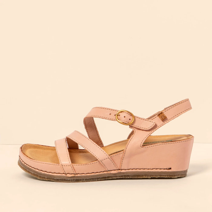 Sandalia de cuña N5855 SOFT NAPPA SALMON / PICUAL color Salmon