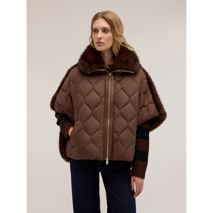 Motivi - Cappa imbottita con texture pelosa - Marrone