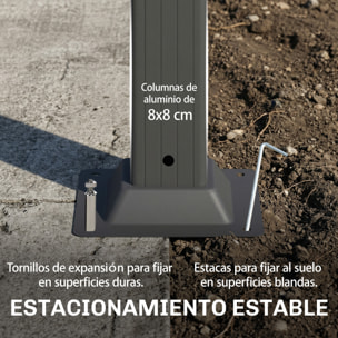 Pérgola de Jardín 3x3,8 m, Cenador de Jardín con Techo de Lamas Ajustable a 90°, Manivela, Estructura de Aluminio y Acero, Protección UPF50+, Pabellón para Exterior, Patio, Terraza, Beige