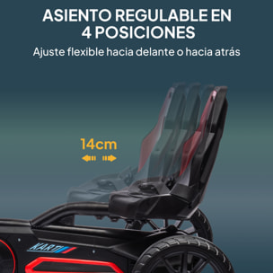 Kart Pedales Go Kart a Pedales para Niños de 3-8 Años con Asiento Ajustable en 4 Posiciones Freno de Mano y Ruedas de EVA Carga 30 kg Rojo