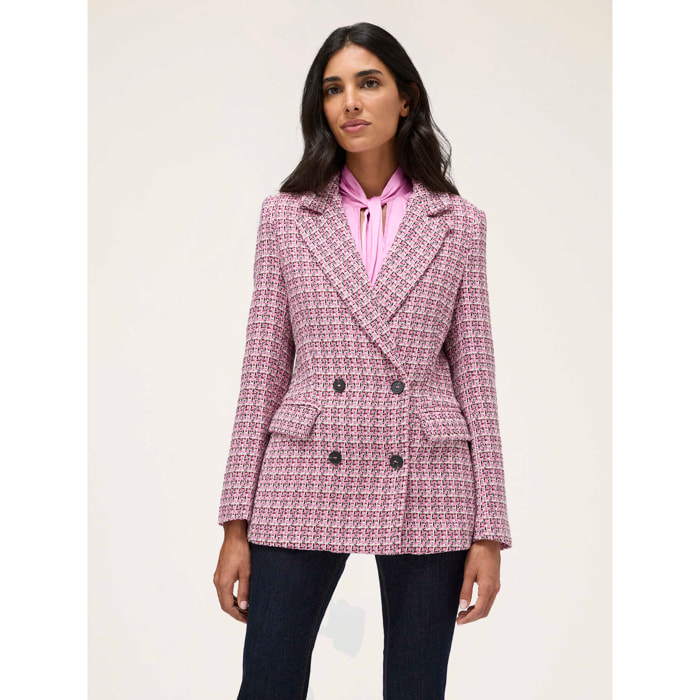 Motivi - Chaqueta de tweed con doble botonadura - Rosa