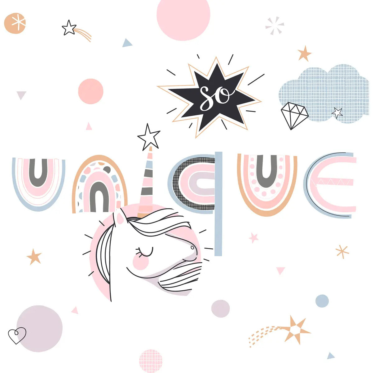 Parure de lit enfant "Licorne" - coton 140x200 cm