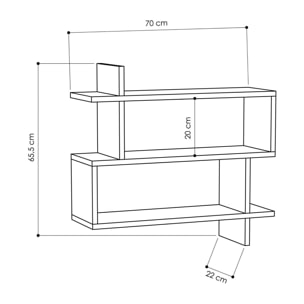 Mensola Dpilat, Scaffale, Ripiano a muro, Scaffalatura multiuso, 70x22h66 cm, Quercia