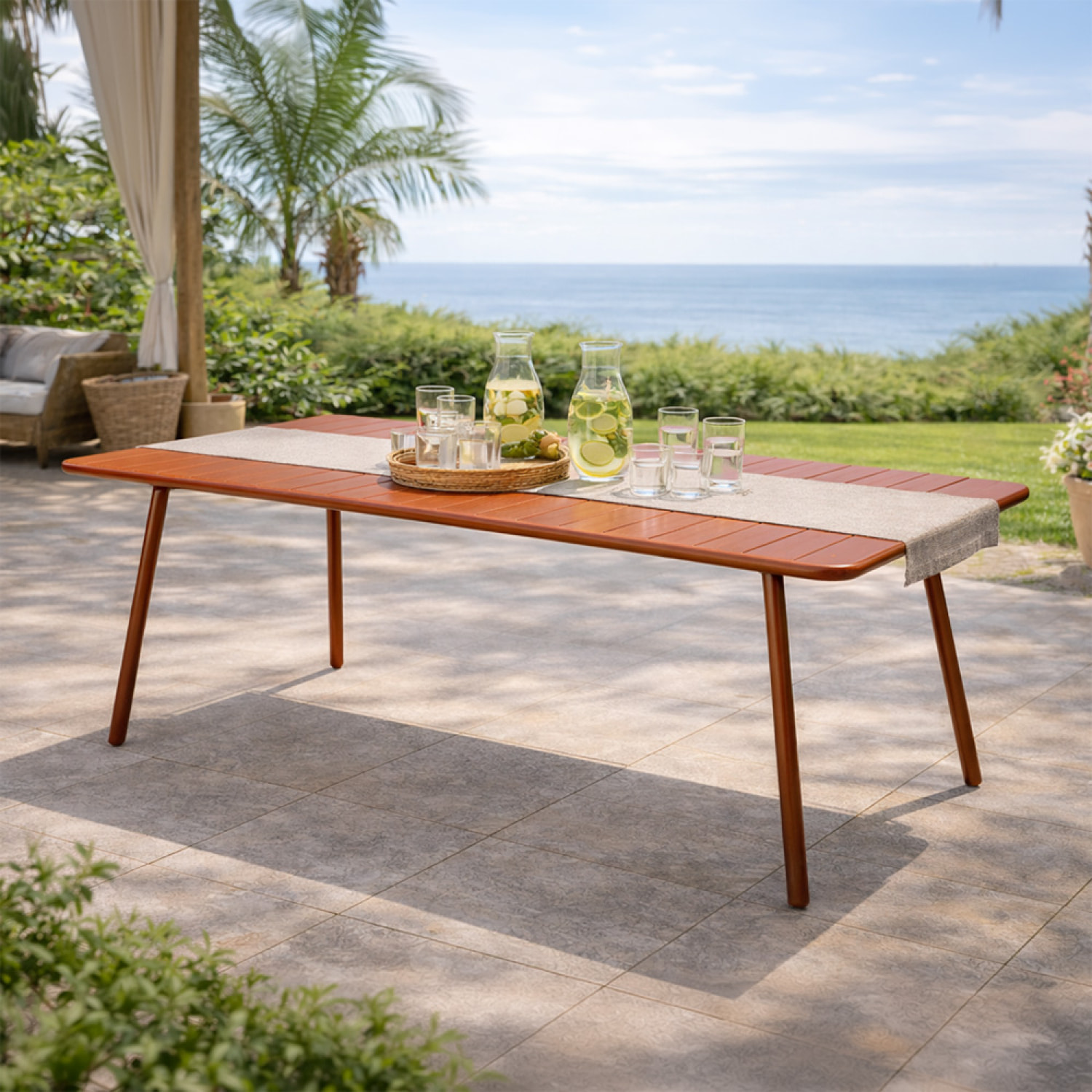 Table de jardin 8-10 places 200cm terracotta EVORA