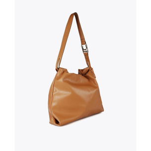 Borsa shopper effetto pelle con logo