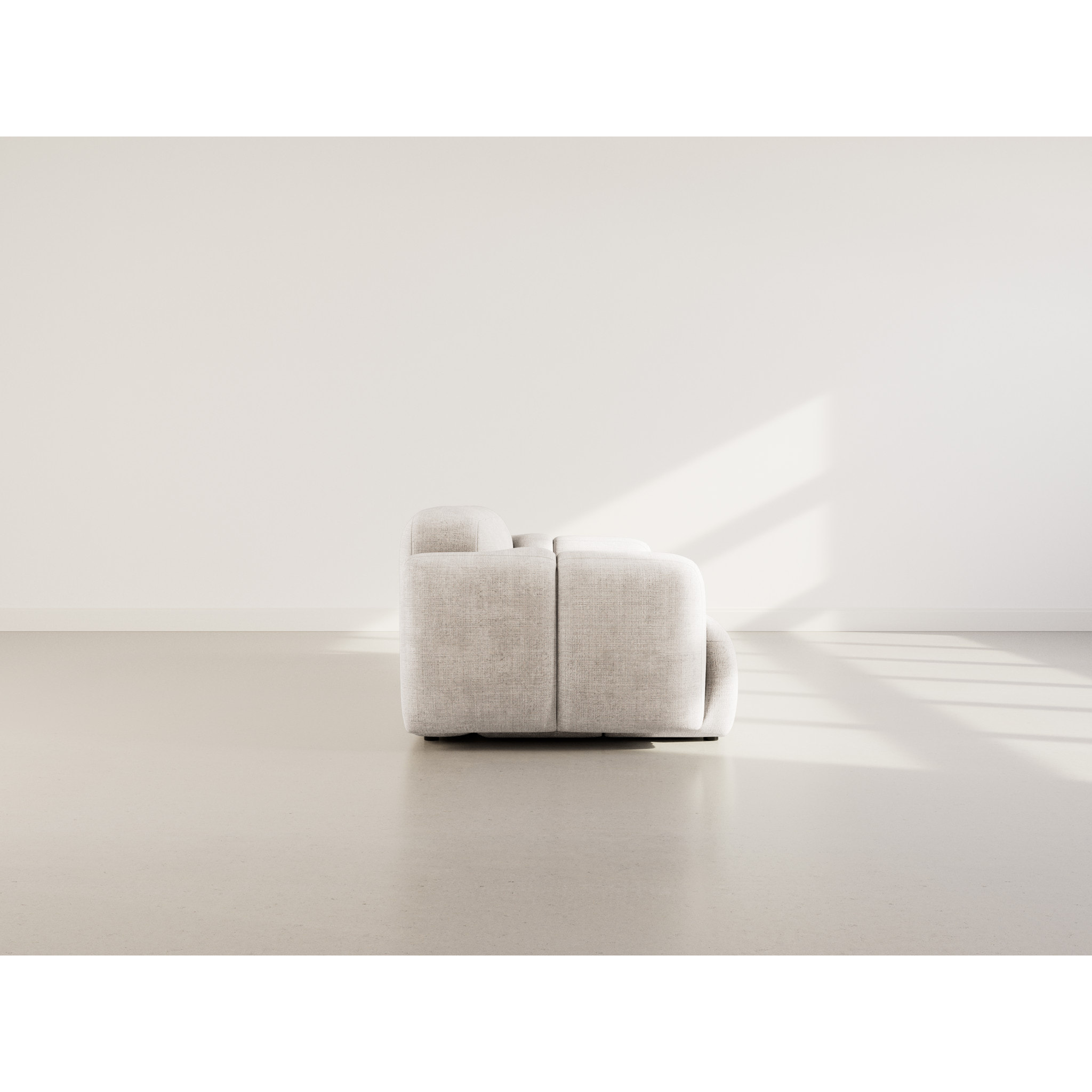 Grace - canapé modulable 2 places en velours texturé - Beige