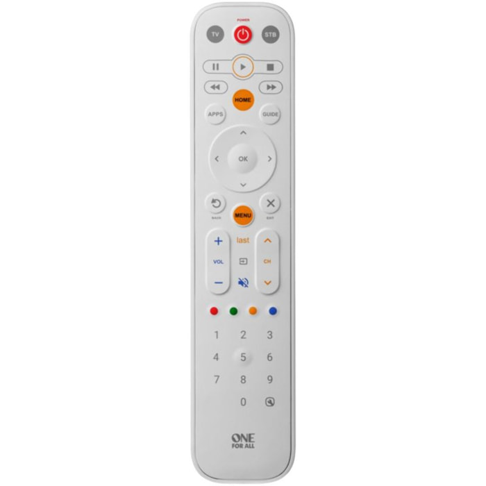 Télécommande ONE FOR ALL Universelle EazyClean 2en1 - White