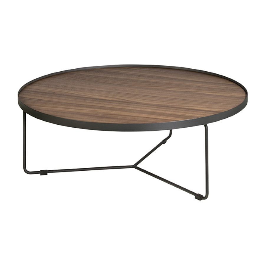 Mesa de centro de Angel Cerda de nogal 100x100x35cm
