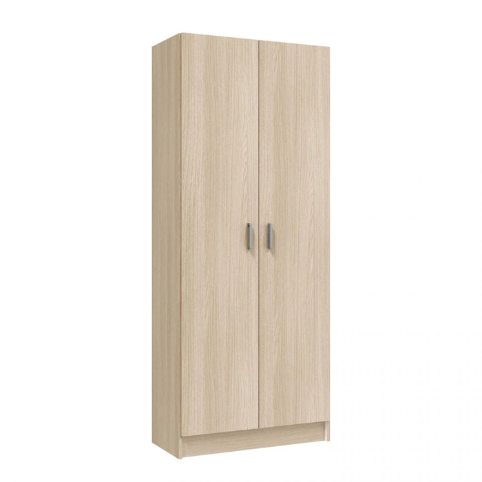 Armario multiusos 2 puertas 3 zonas Roble