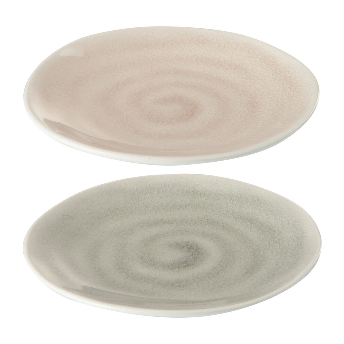 J-Line assiette Taupe - poterie - marron - small - 2 pcs