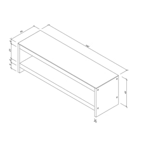 Mobile porta TV Dpaciocc, Credenza da soggiorno, Armadio basso per TV, Base parete attrezzata, 140x40h45 cm, Noce