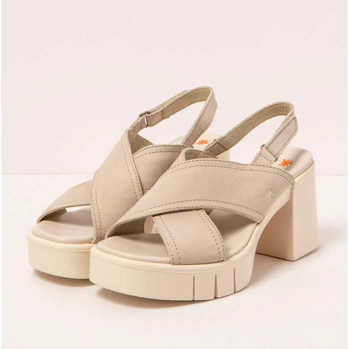 Sandalias con tacón 1990 NOBUCK BONE / EIVISSA color Bone