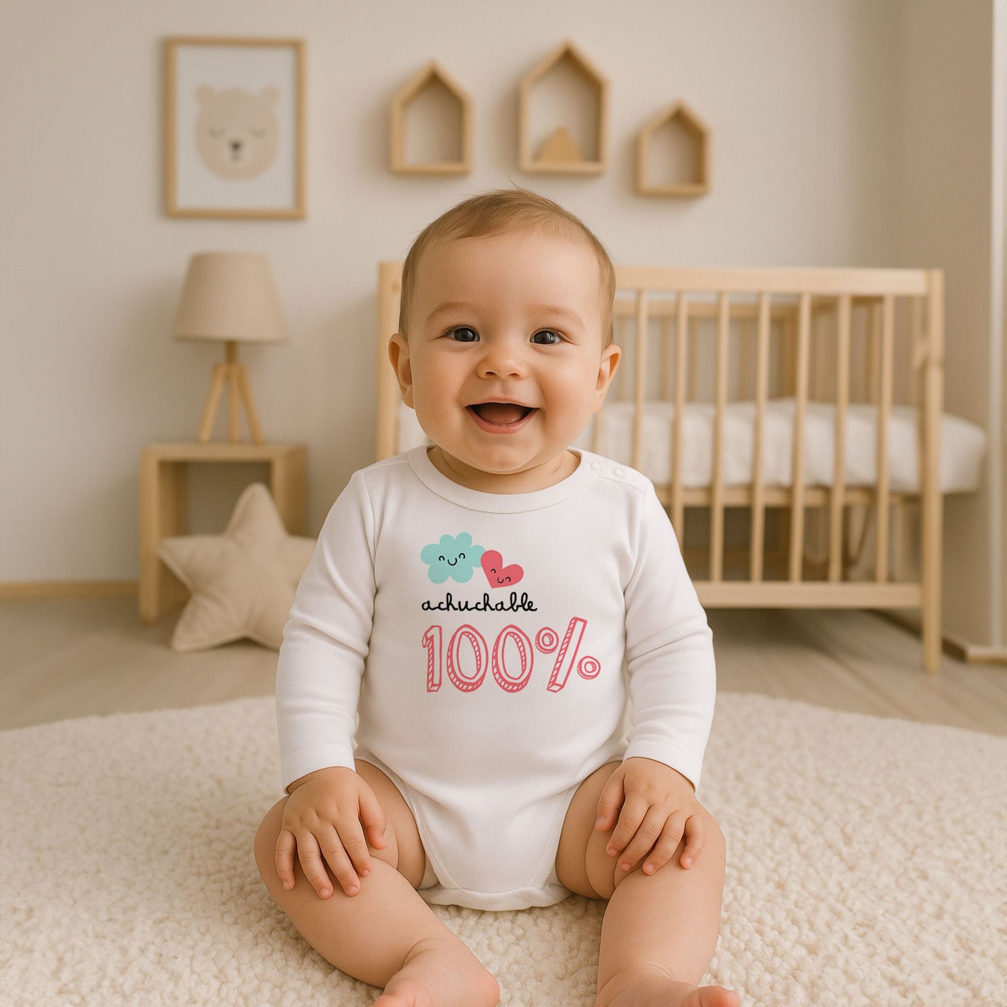 Body bebé manga larga personalizado frases