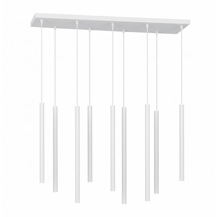 Lampada a sospensione Selter in acciaio bianco opaco