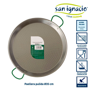 Paellera pulida 34 cm 6 raciones colección la dehesa