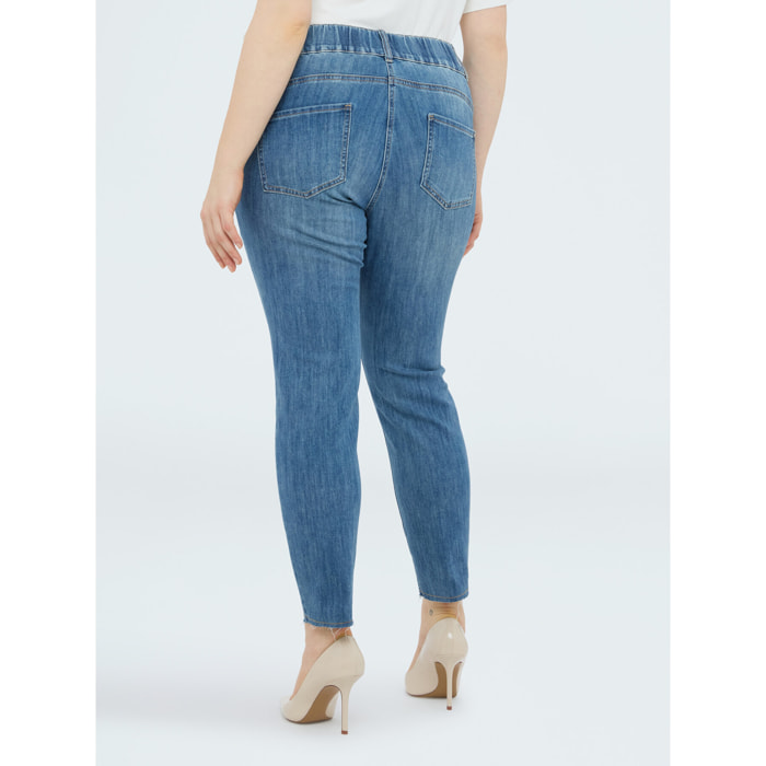 Fiorella Rubino - Jeans Skinny con ricamo macramè - Azzurro