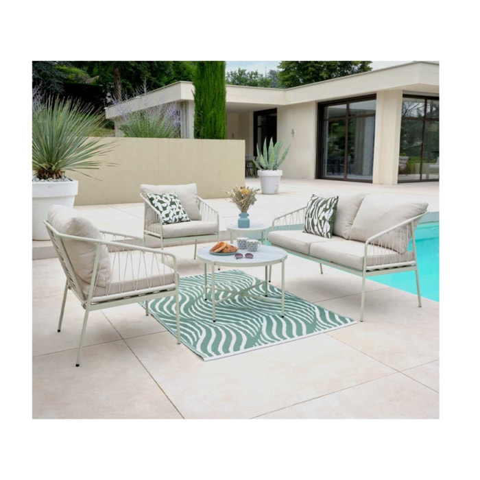 Salon de jardin en acier - 4 places - ANTIBES