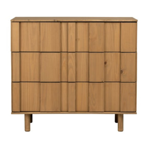 Commode Sandoli -bois massif d'araucaria-couleur nogal 100 x 90 x 45 cm