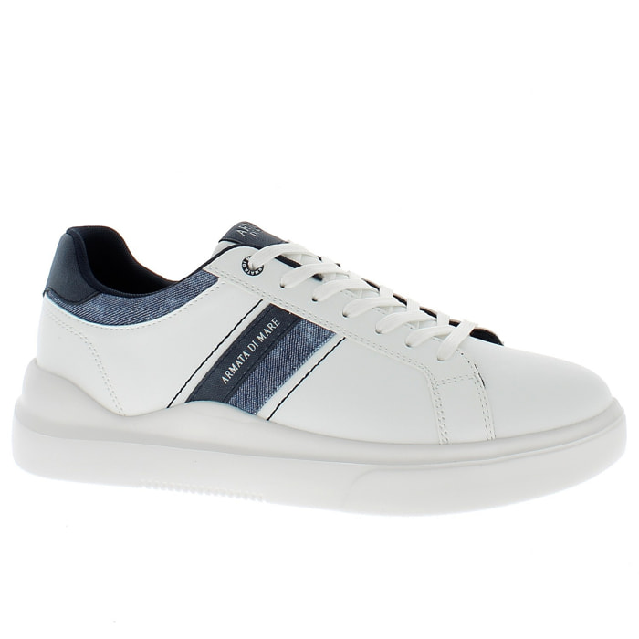 Armata di Mare Scarpe Uomo Court Sneakers Stringate con Soletta Rimovibile in Memory Foam AMU 1D935 Off White