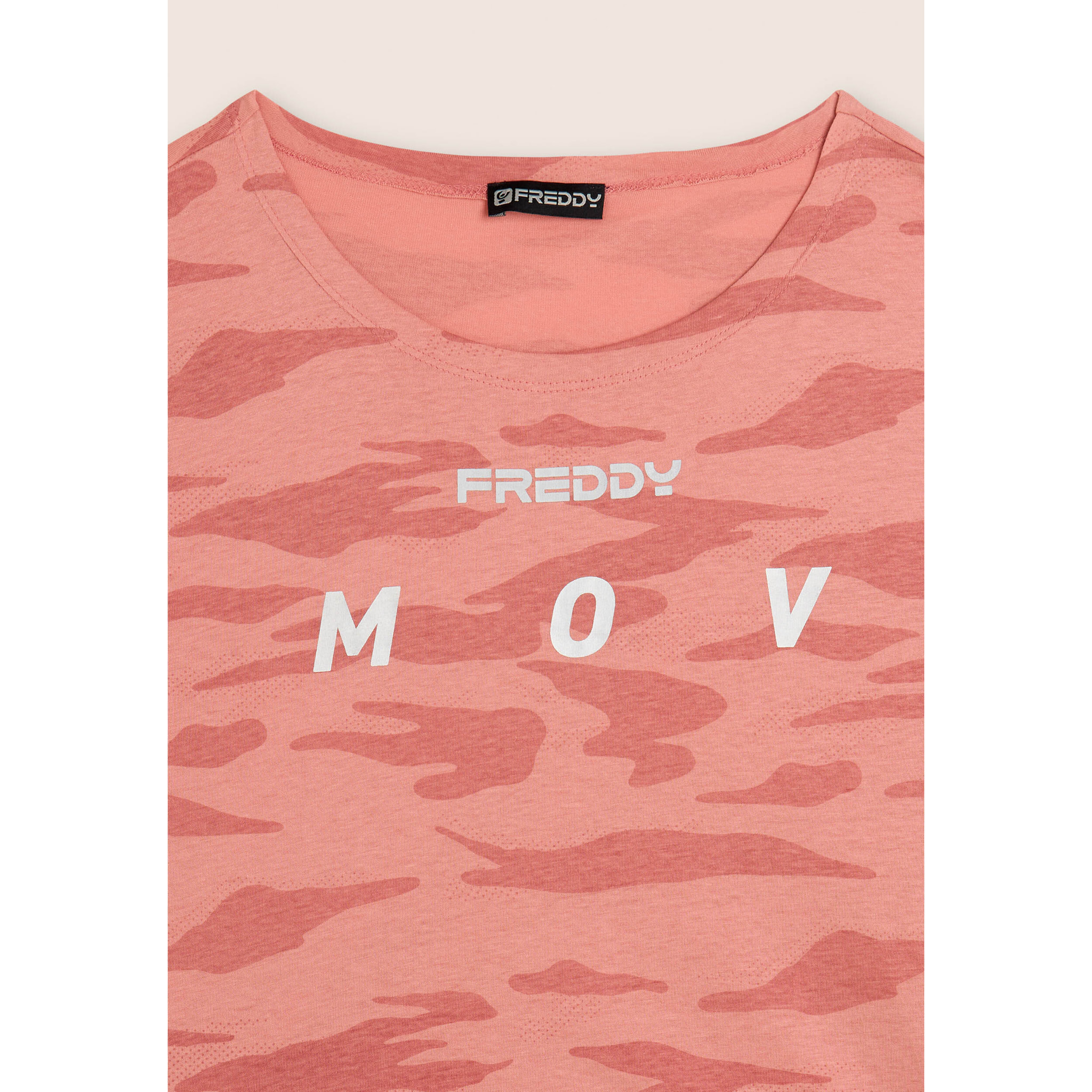 T-shirt camouflage con maniche ad aletta