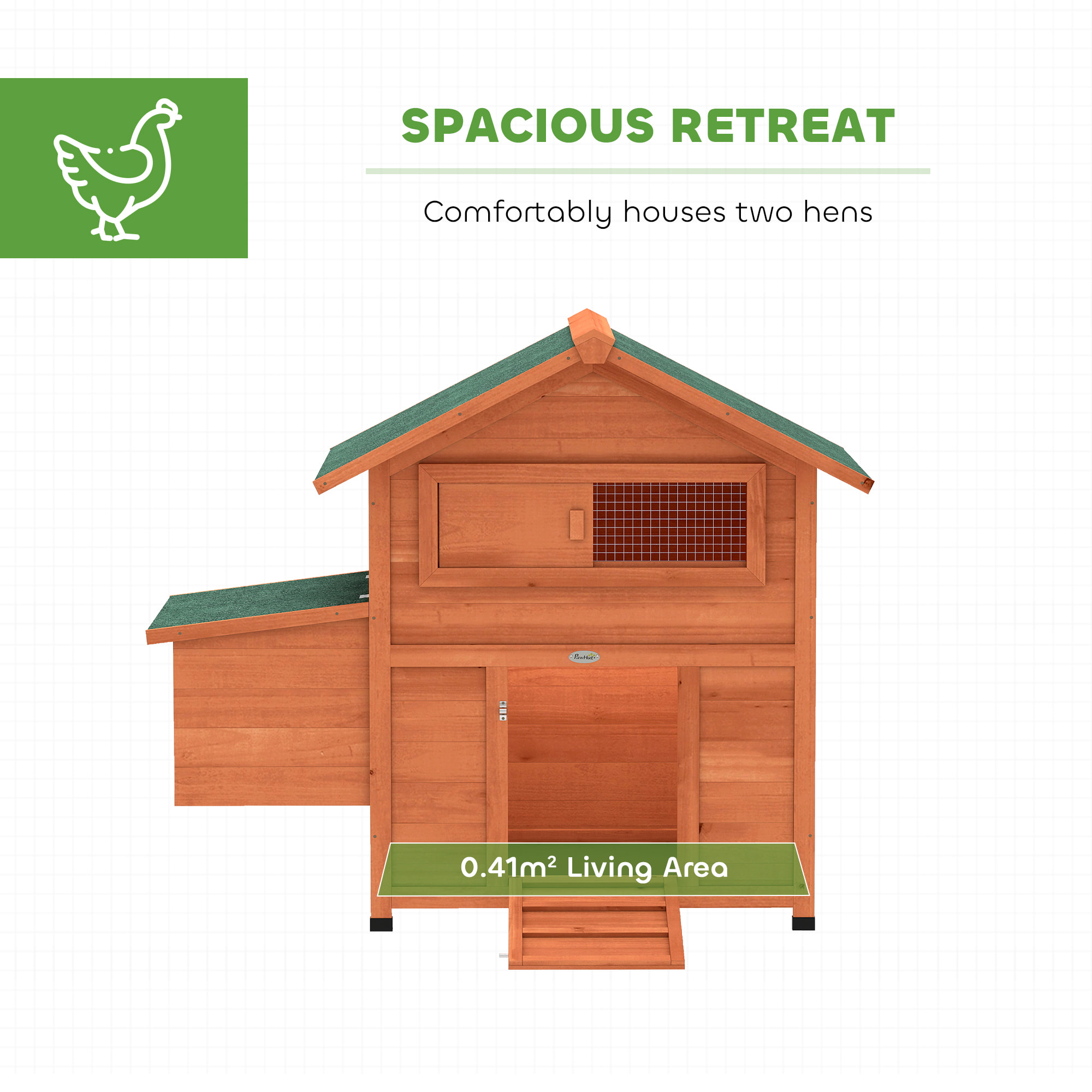 Poulailler niche en bois avec pondoir perchoir porte rampe verrouillable et fenêtre