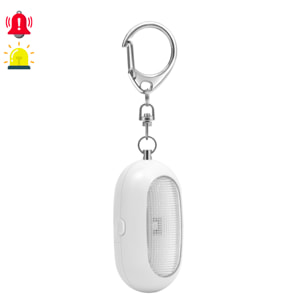 Allarme SOS personale con luce LED rossa brillante con 2 modalità e suono di 125 dB.