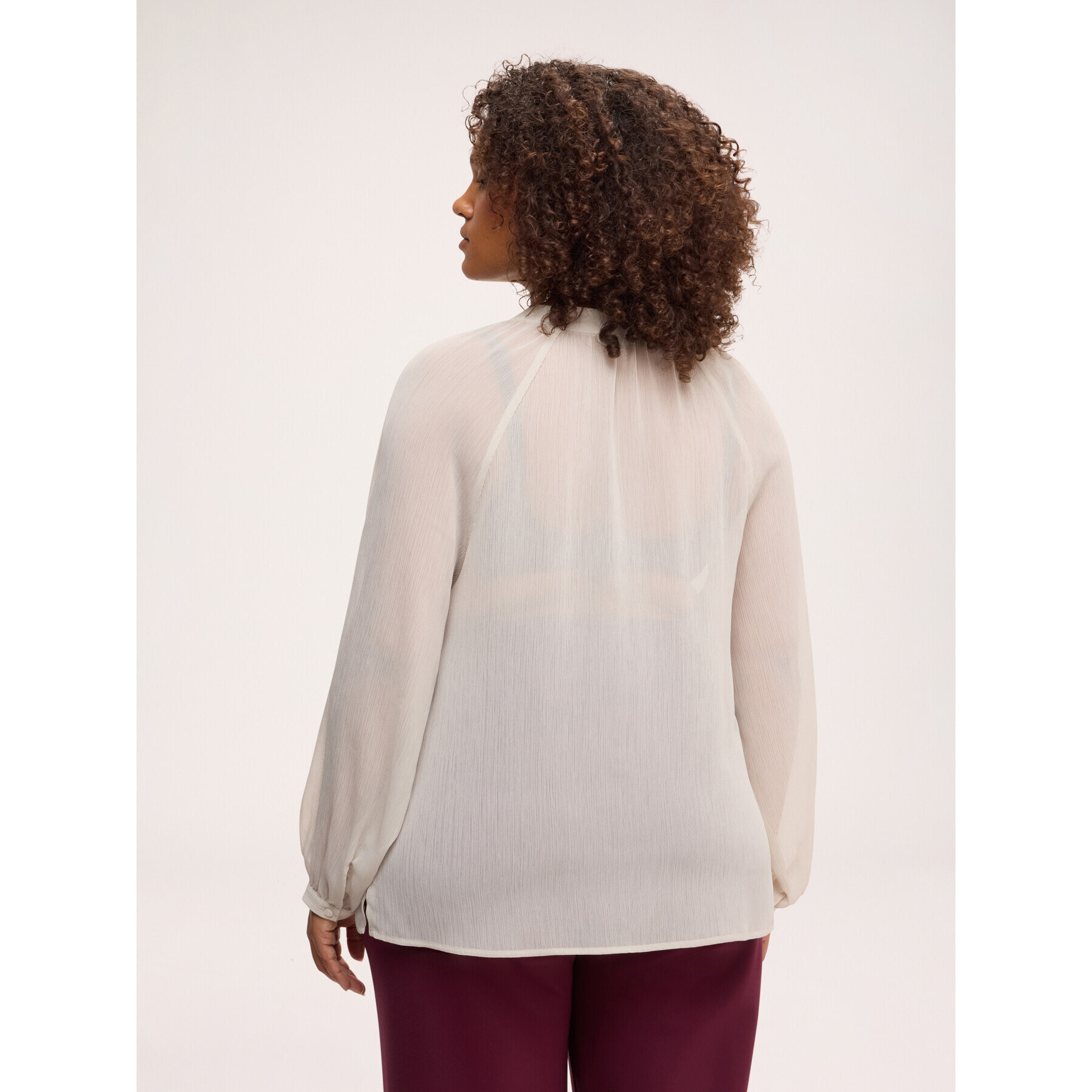 Fiorella Rubino - Blusa con lazo y volante - Blanco
