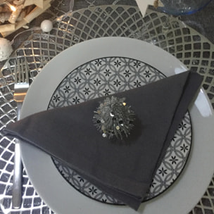 Serviette de table unie et colorée - Gris anthracite
